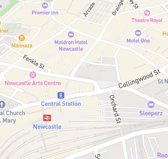 map for Be at One Newcastle