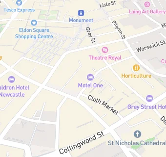 map for Motel One Newcastle