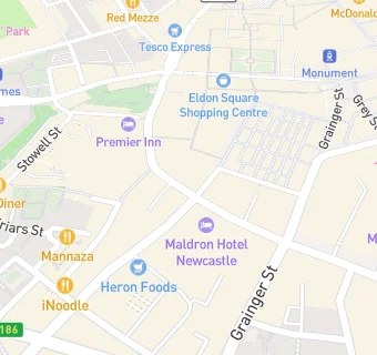 map for Cosmo Newcastle