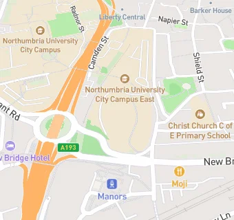 map for Northumbria University Nursery