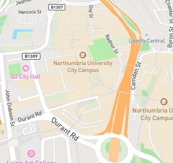 map for University of Northumbria At Newcastle