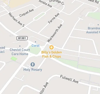 map for Billy's Fish and Chips