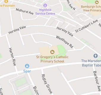 map for St Gregory's RC Voluntary Aided Primary School