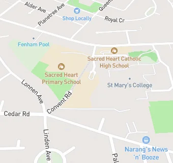 map for Sacred Heart High School