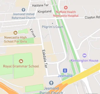 map for Central Newcastle High School