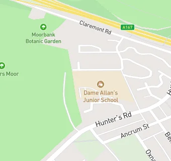 map for Dame Allan's Junior School