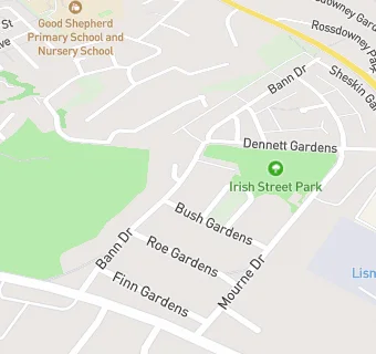 map for Irish Street Community Association