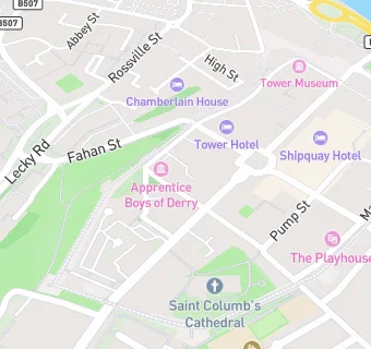 map for Apprentice Boys Memorial Hall