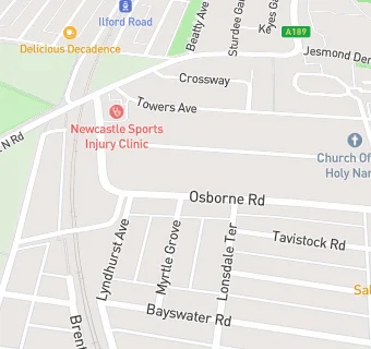 map for Jesmond Health Partnership (200 Osborne Road)