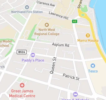 map for Derry Well Woman Centre