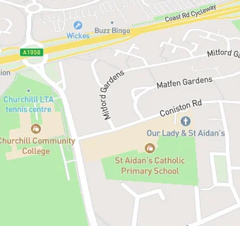 map for St Aidan's Roman Catholic Primary School