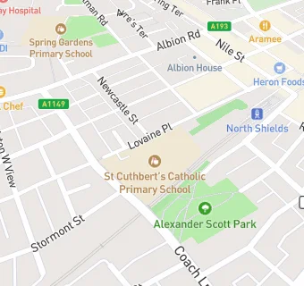 map for St Cuthbert's Catholic Primary School, North Shields