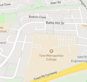 map for Tyne Metropolitan College