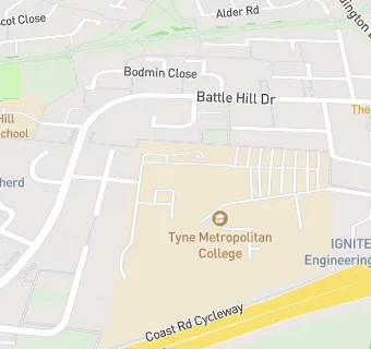 map for Tyne Metropolitan College.