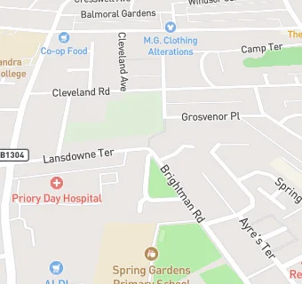 map for Spring Gardens Primary School