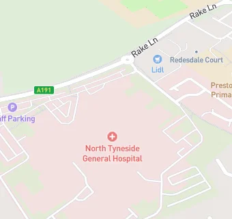 map for North Tyneside General Hospital