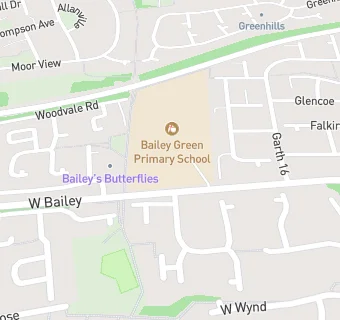 map for Bailey Green Primary School