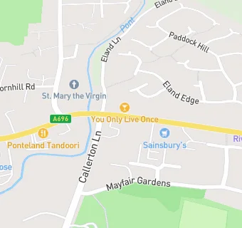 map for Ponteland Methodist Church