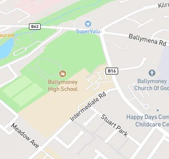 map for Ballymoney High School