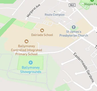 map for Ballymoney Model Controlled Integrated Primary School