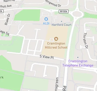 map for Cramlington Hillcrest School