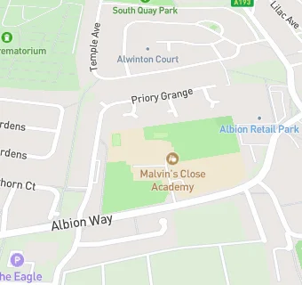 map for Malvin's Close Academy