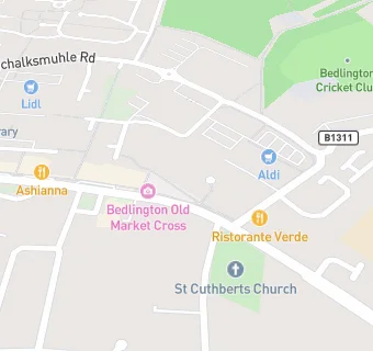 map for Bedlington Social Club