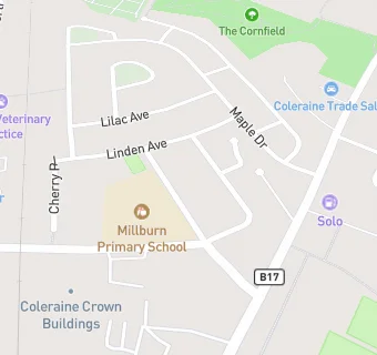 map for Millburn Primary School