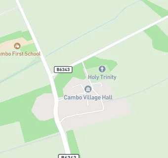 map for Cambo Village Hall