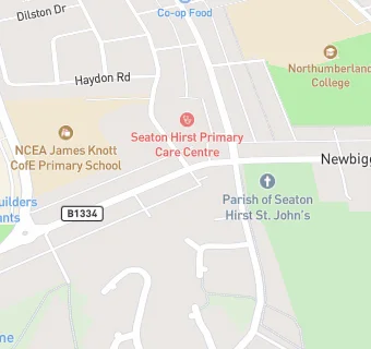 map for Seaton Hirst Post Office