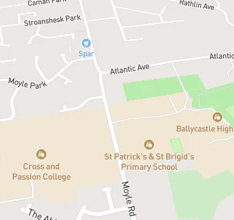 map for St Patrick's and St Brigid's Primary School