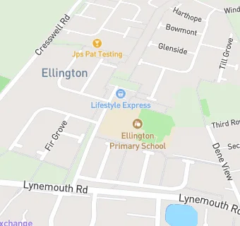 map for Ellington Primary School