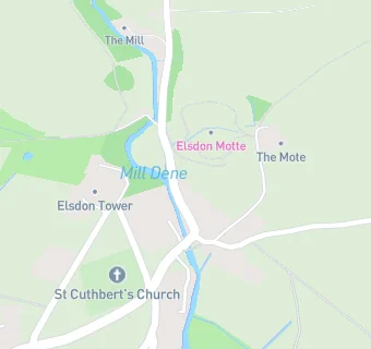 map for Elsdon Village Hall