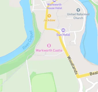 map for Warkworth Castle