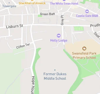 map for Alnwick the Dukes Middle School