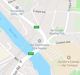 map for Ayr Community Fire Station