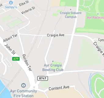 map for Ayr Craigie Bowling Club