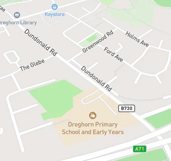 map for Dreghorn Primary School