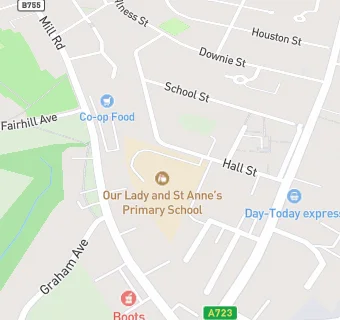 map for Our Lady and St Anne's Primary School