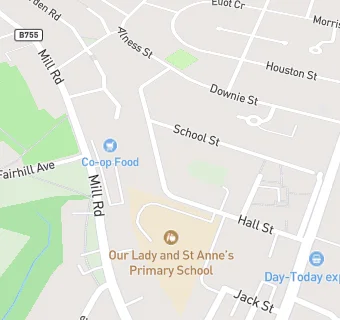 map for Our Lady and St Annes Primary School