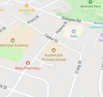 map for Auchinraith Primary School