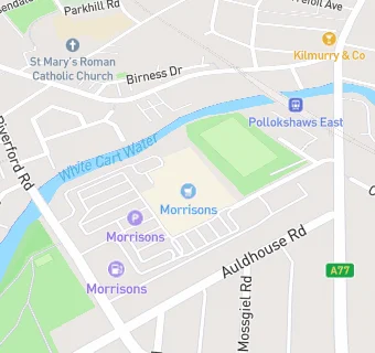 map for Morrisons Pharmacy (117 Riverford Road, Glasgow)