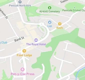 map for CAT Penicuik Town Hall