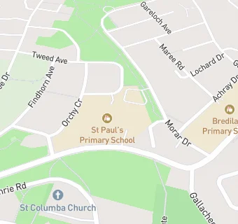 map for St Pauls Primay School