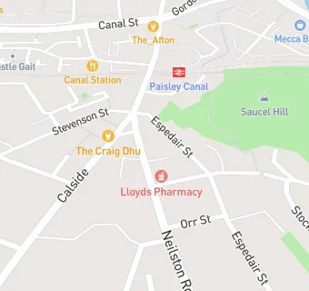 map for Lloyds Pharmacy (19 Neilston Road, Paisley)