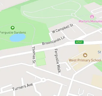 map for Ferguslie Bowling Club