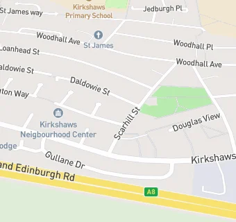 map for Kirkshaws Dental Practice