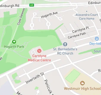 map for Carntyne Medical Centre