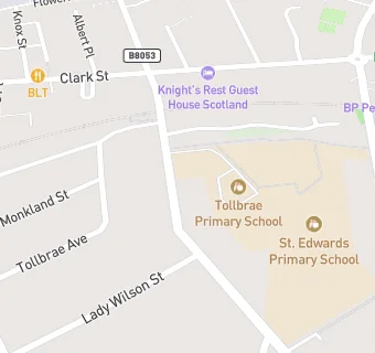 map for St Edwards and Tollbrae Primary Schools (shared kitchen)