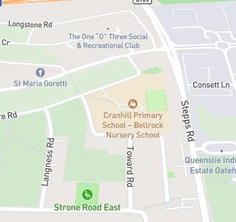 map for Cranhill Primary School and Bellrock Nursery